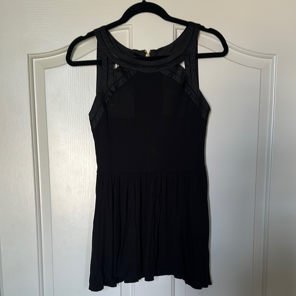 Silence + Noise Black Pleated Tank Top